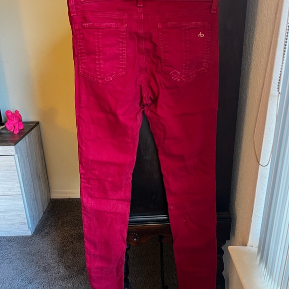 Rag & Bone Red Distressed Denim - Picture 2 of 5